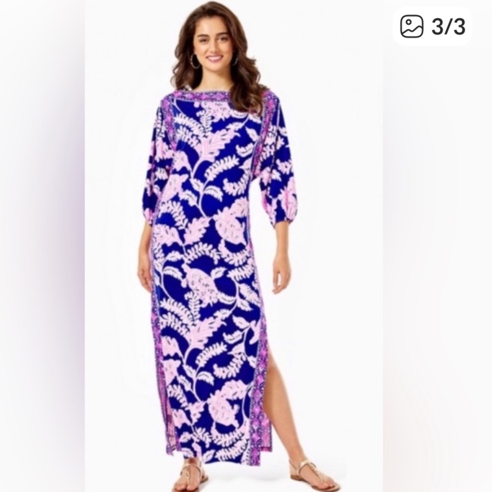 Lilly Pulitzer Silva Maxi Dress Purple Pink Rare